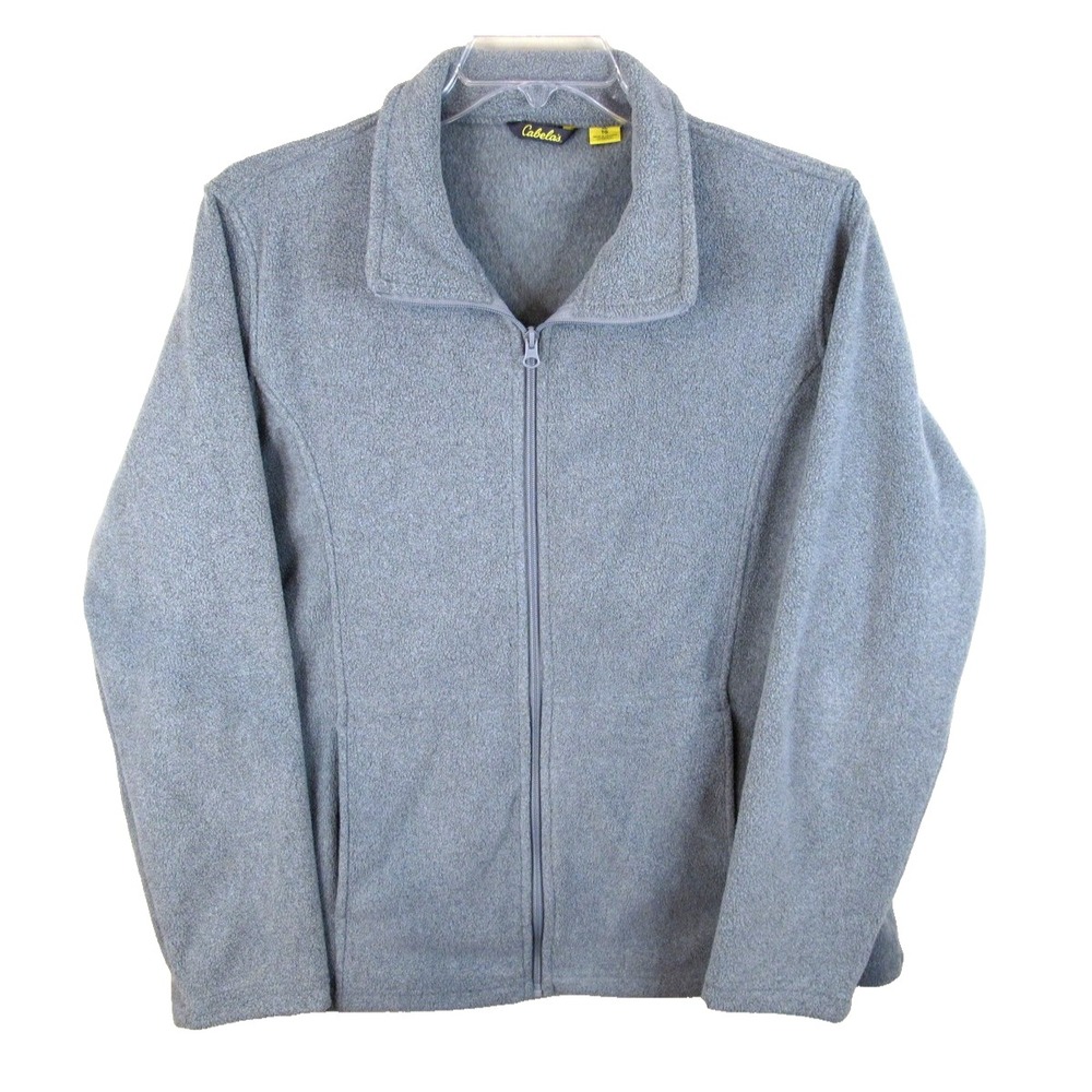 Cabela's Full Zip Gray Fleece Jacket Men's Size XL Pockets Casual‎ Comfy